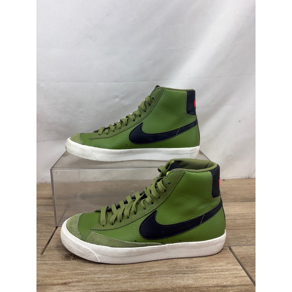Nike Blazer Mid 77 GS Olive Green Black High Top Sneakers DH1017-300 Size 5.5Y